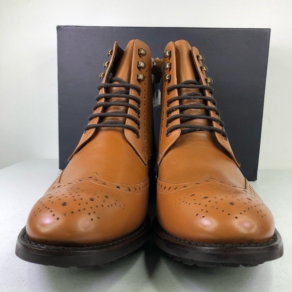 Anthony Veer Grant Walnut Leather Lace Up Boots Size 10D main image 6